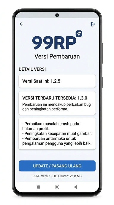 Tampilan riwayat versi 99rp