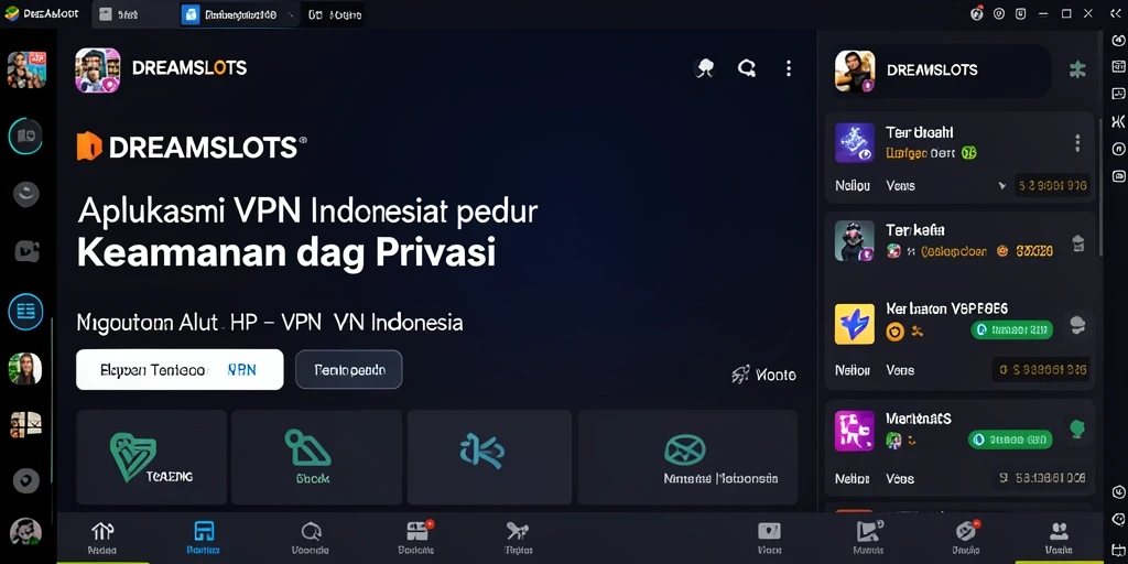 Tampilan antarmuka aplikasi DREAMSLOTS yang sederhana dan mudah digunakan.