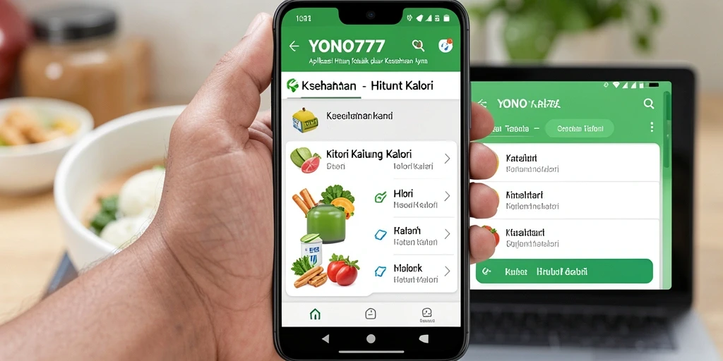 Tampilan antarmuka YONO777 saat menghitung kalori makanan.
